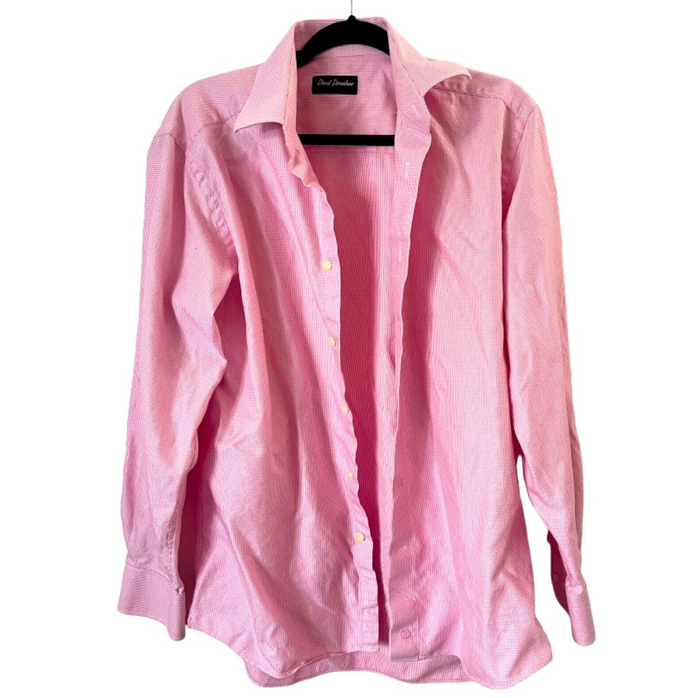 David Donahue 100% Cotton Pink Button Down Shirt 15‎ 1/2, 34/35